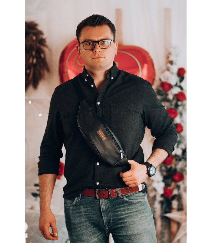 Beltimore męski skórzany pasek szeroki jeans koniak 522