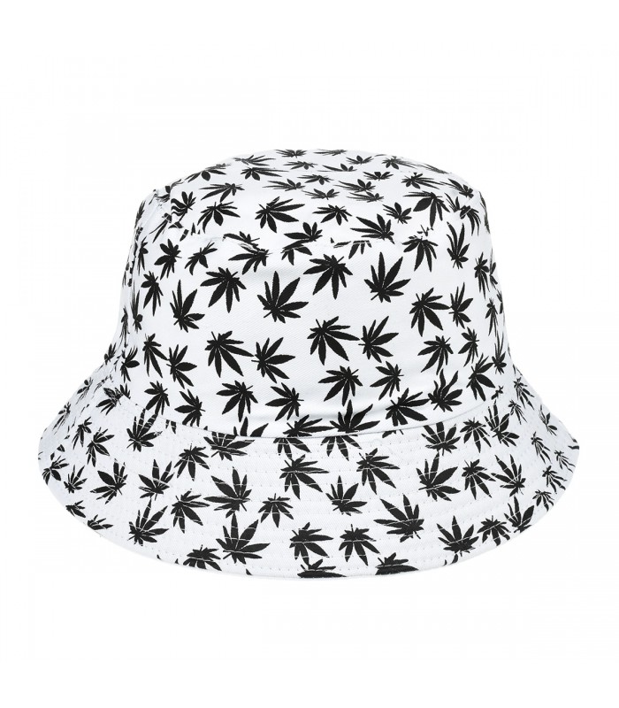 Biały kapelusz dwustronny bucket hat wędkarski modny kap-m4