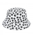 Biały kapelusz dwustronny bucket hat wędkarski modny kap-m4