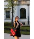 Czarno- czerwona Skórzana Damska Torba na Ramię Beltimore  L38