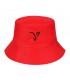 Czerwony kapelusz dwustronny bucket hat wędkarski modny kap-m-V