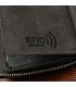 Portfel skórzany zasuwany duży poziomy RFiD nubuk szary Beltimore H01