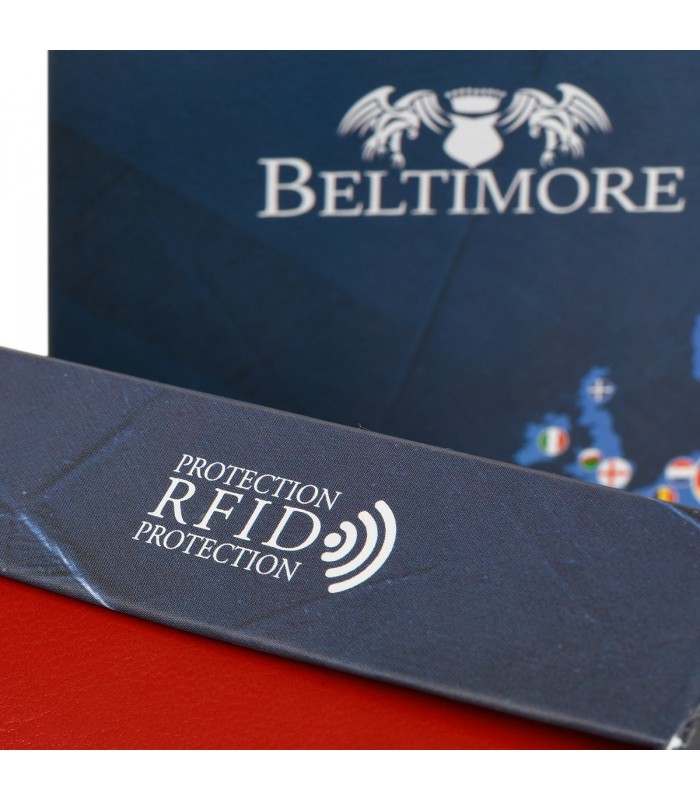 Męski portfel skórzany klasyczny RFiD czarny Beltimore K45