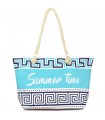 Duża torba plażowa torebka summer time lekka błękitna T61