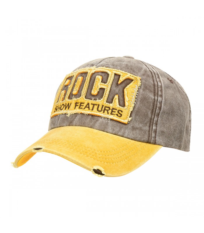 Żółta Czapka z daszkiem baseballówka vintage regulowana rock cz-m-22