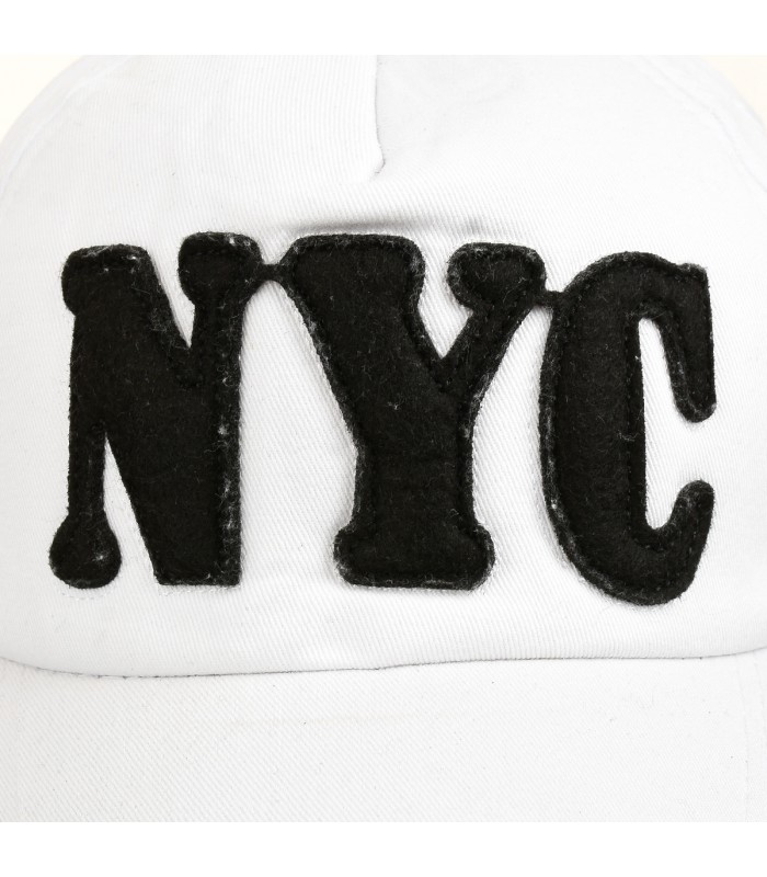 Biała Czapka z daszkiem baseballówka vintage regulowana NYC cz-m-23