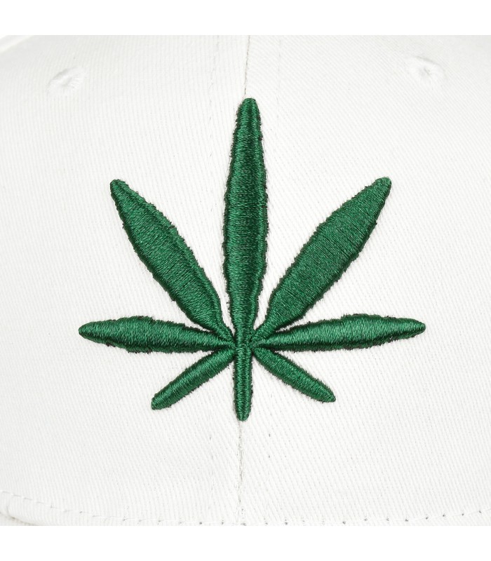 Biała Czapka z daszkiem baseballówka liść regulacja cz-m-52