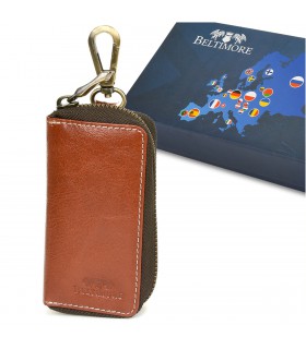 Etui na klucze premium skórzane kluczówka Beltimore rude P87