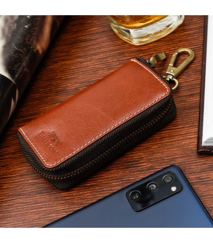 Etui na klucze premium skórzane kluczówka Beltimore rude P87
