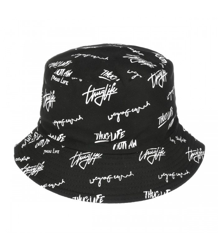 Kapelusz dwustronny bucket hat czapka thuglife czarny kap-m-7