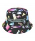 Kapelusz dwustronny bucket hat czapka czarna napisy kolorowy kap-m-9