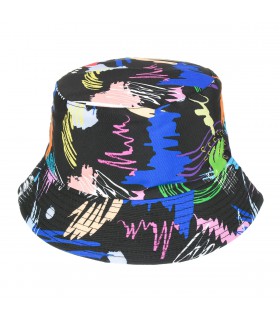 Kapelusz dwustronny bucket hat czapka czarna kolorowa kap-m-10