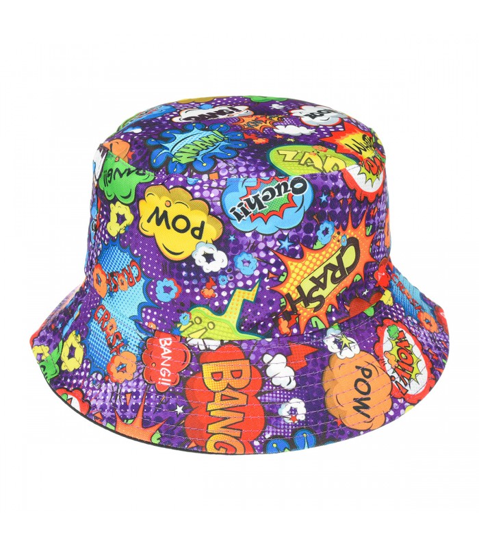 Kapelusz dwustronny bucket hat czapka czarna kolorowy crash kap-m-19