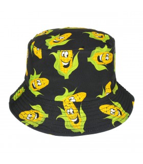 Kapelusz dwustronny bucket hat czapka czarna corn kap-m-24