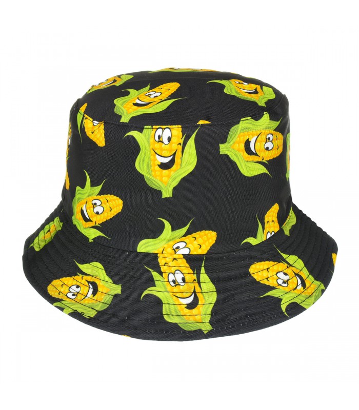 Kapelusz dwustronny bucket hat czapka czarna corn kap-m-24