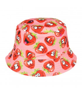 Kapelusz dwustronny bucket hat czapka czarna truskawka kap-m-29