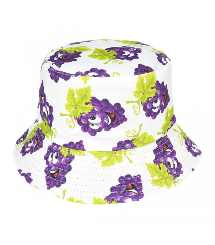 Kapelusz dwustronny bucket hat czapka czarny winogrona kap-m-30