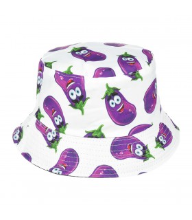Kapelusz dwustronny bucket hat czapka czarny bakłażan kap-m-32
