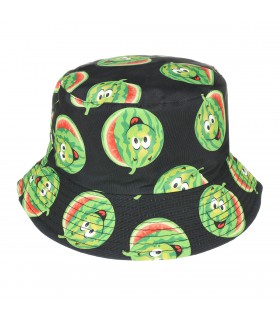 Kapelusz dwustronny bucket hat czapka czarny arbuz kap-m-34
