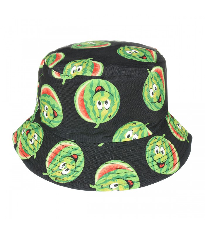 Kapelusz dwustronny bucket hat czapka czarny arbuz kap-m-34