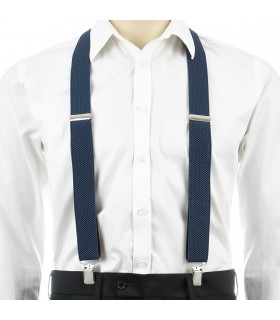 Szelki do spodni męskie eleganckie mocne V granatowe SZ2