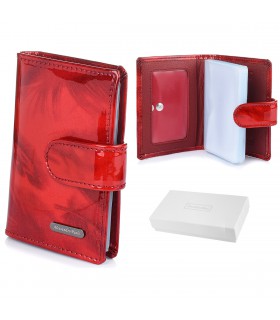 Etui skórzane na karty dokumenty wizytownik czerwone Alessandro Q58