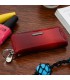 Czerwone etui na klucze skórzane prążki Alessandro S47