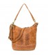 Torebka skórzana zamszowa CROCO listonoszka 2 paski camel Beltimore W13