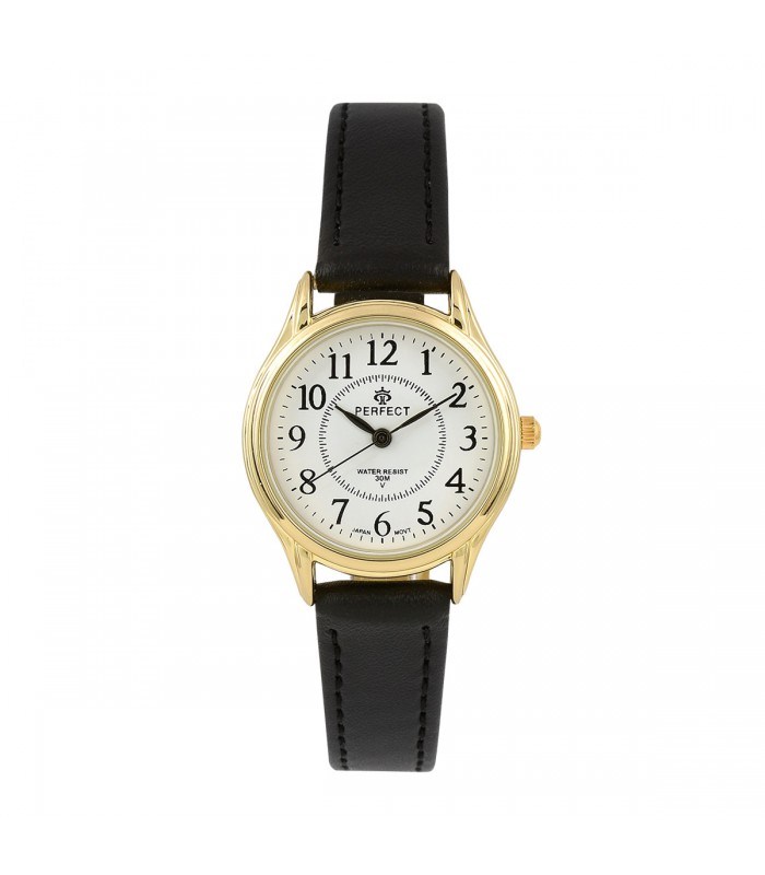 CZARNO-ZŁOTY ZEGAREK PERFECT KLASYCZNY DAMSKI RETRO MIYOTA 273