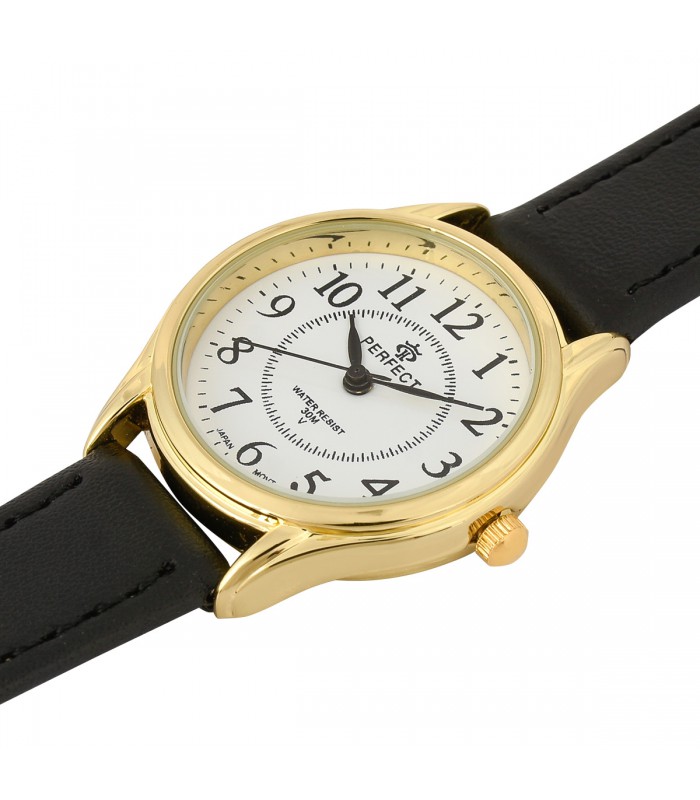 CZARNO-ZŁOTY ZEGAREK PERFECT KLASYCZNY DAMSKI RETRO MIYOTA 273