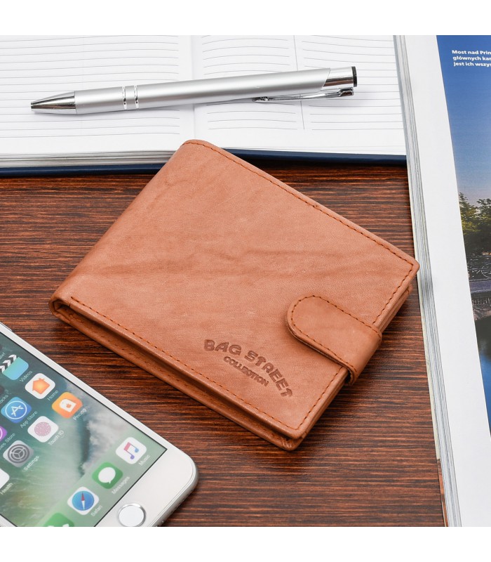 Camel Bag Street Portfel Skórzany Męski poziomy na karty 883