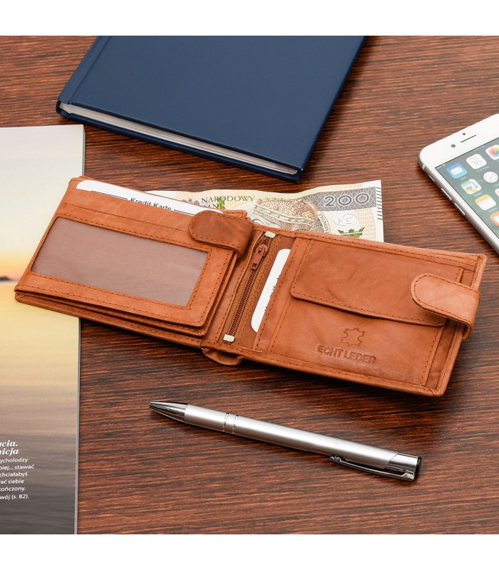 Camel Bag Street Portfel Skórzany Męski poziomy na karty 883