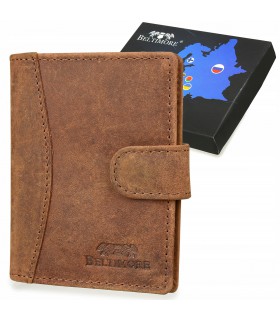 Etui na dokumenty karty skórzane slim Beltimore Jasny  brąz G78