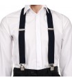 Szelki do spodni męskie eleganckie mocne X granatowe SZ5