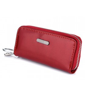 Czerwone etui na klucze skórzane Alessandro S46