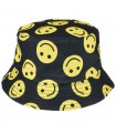 SMILE na czerni dwustronny kapelusz dziecięcy bucket hat KAP-MD