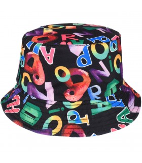 Napisy na czerni dwustronny kapelusz dziecięcy bucket hat KAP-MD