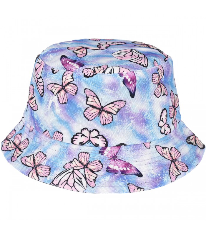 Pastelowe motylki dwustronny kapelusz dziecięcy bucket hat KAP-MD