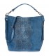 Jeansowa torebka skórzana zamszowa shopper W10